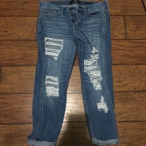 Ripped Hollister Light Wash Boyfriend Jeans